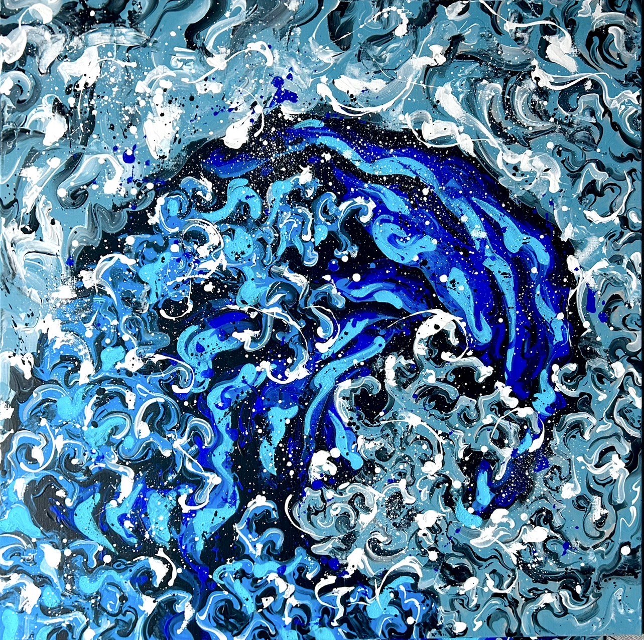 MOF絵具による北斎の波（展示）